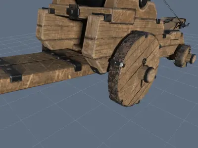 Old Cannon Mortar -Iron Thunder Low-poly 3D model