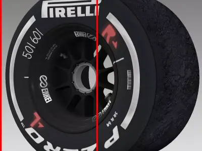 enkei medium rear tyre Low-poly 3D model