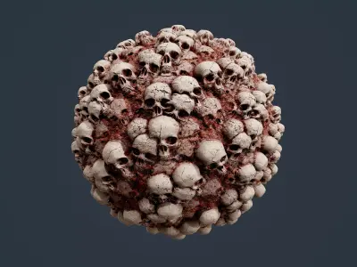 Skull Bones Horror Seamless PBR Texture 02 Texture