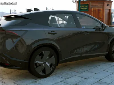 Modern Electric SUV Black Rigged 3D model