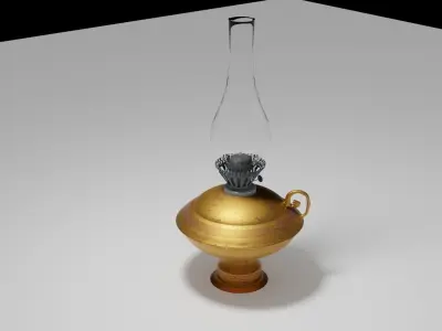 Old Gas Lamp 3D Model 3D model