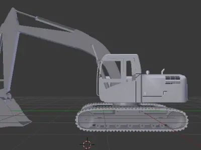 Excavator with tracks 3D model