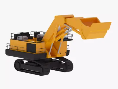Excavator Construction EX5500 Simplified Low-poly 3D model