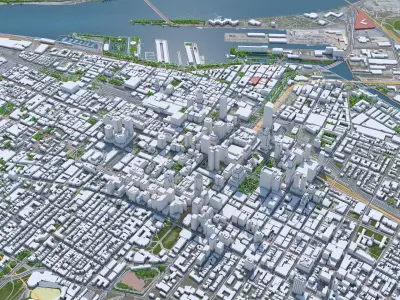 Montreal Downtown Quebec Canada Low-poly 3D model