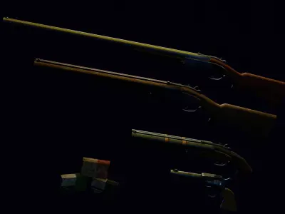 PACK Old West Gun Low-poly 3D model