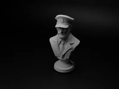 Train Engineer Bust Chess 3D print model shop
