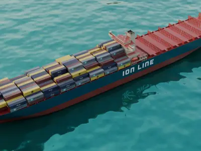 Ionline container ship 3D model