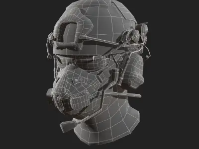 Helmet military Scifi ver 2 Low-poly 3D model