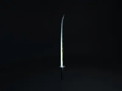 Sci-Fi Katana Sword Low-poly PBR Low-poly 3D model