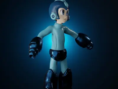 Rockman rigged Ready for Game Low-poly 3D model