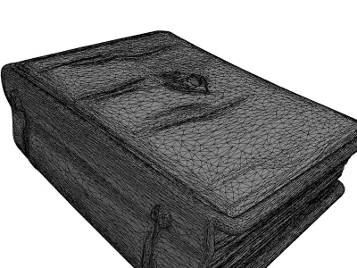 Vintage Leather Book with Anchor Low-poly 3D model