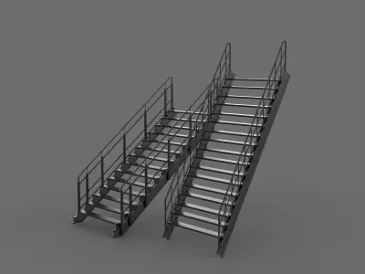Industrial stairs 3D model