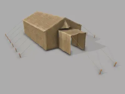 Military Tent PBR - B  Low-poly 3D model