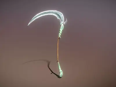 Superfuntimes Fantasy Jade Python Scythe Low-poly 3D model