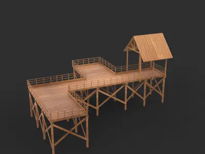 Wooden Pier 3D model