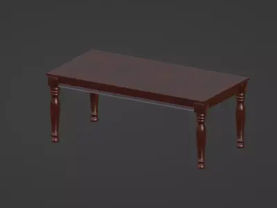 Furniture Dining Table Traditional Low-poly 3D model