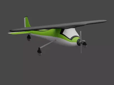 Airplane Cartoon  Low-poly 3D model