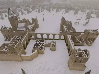Basic Medieval Castle 3D model buy