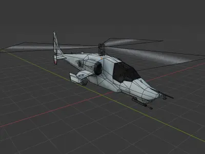 Low Poly Army Helicopter Low-poly 3D model