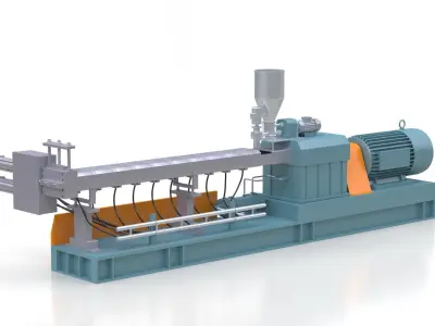 Double Screw Extruder 3D model
