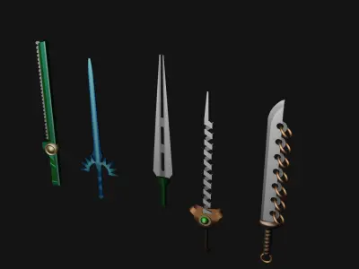 Anime swords Low-poly 3D model