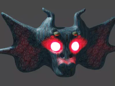 dragon demon mask with eyes 3D model