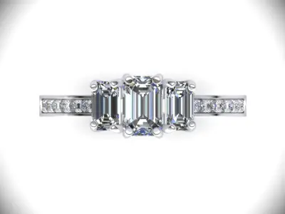 Jewelry Emerald Solitaire Ring 3D print model