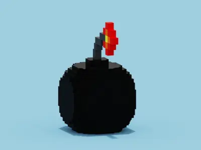 Voxel Bomb Low-poly 3D model