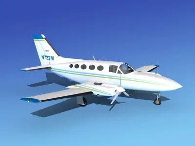 Cessna 414A Chancellor V07 3D model