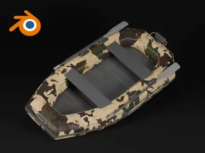Inflatable Military Boat 3D model