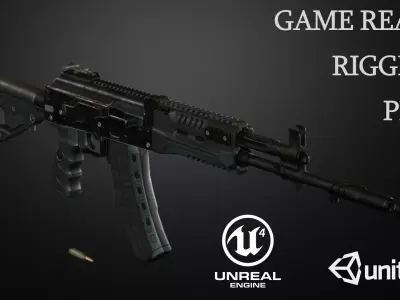 AK-12 Assault rifle Low-poly 3D model buy