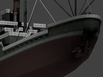 Japanese Merchant Ship Low-poly 3D model