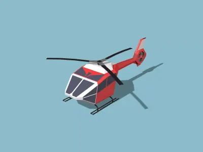 helicopter Low-poly 3D model buy