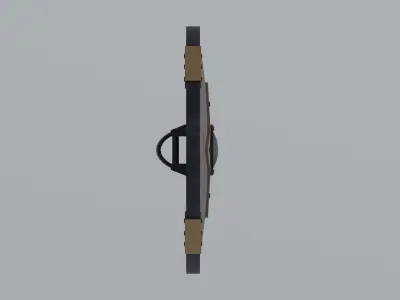 Round wooden shield Low-poly 3D model purchase
