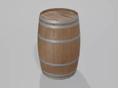 Medium Toasted Lowpoly British Barrel Low-poly 3D model
