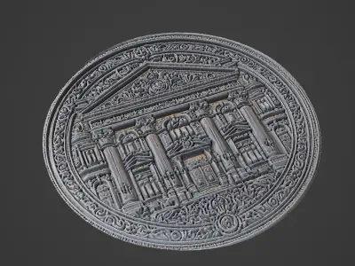 Building House Pendant Medallion 3D print model 11