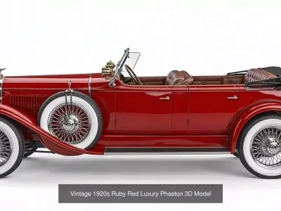 Vintage 1920s Luxury Cars and Steam Era Vehicles Collection 3D Model Pack