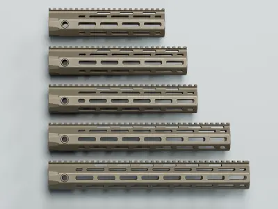 AR-15 - URX-4 Handguards - Replica Low-poly 3D model