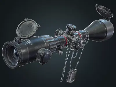 Sniper Scope - Game Ready Low-poly 3D model