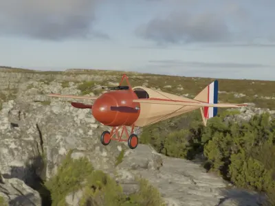WW1 plane Morane-Saulnier N Low-poly 3D model