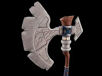 Stylized Axe Low-poly 3D model 13