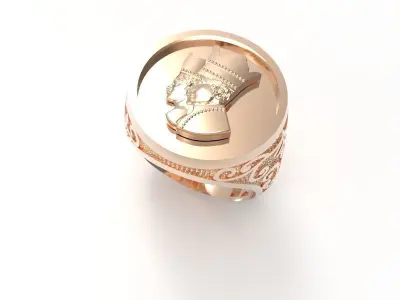 Gold ring pahlavi 3D print model