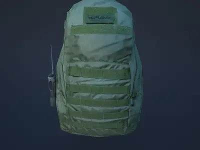  military backpack Low-poly 3D model