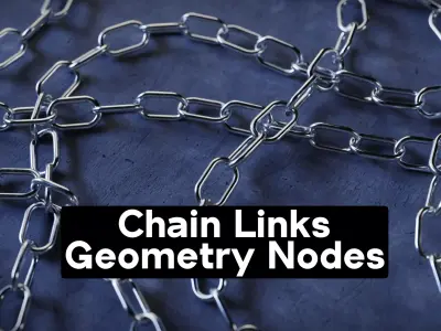 Customizable Chain Links - Geometry Nodes - Blender 3D model