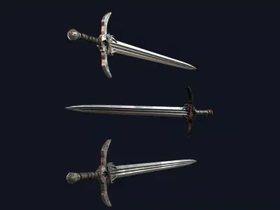 Spiked Longsword Low-poly 3D model