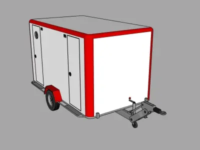 Cabane chantier - Work trailer 3D model