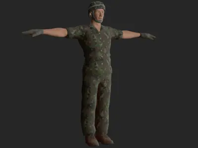 army man Soldier Low-poly 3D model