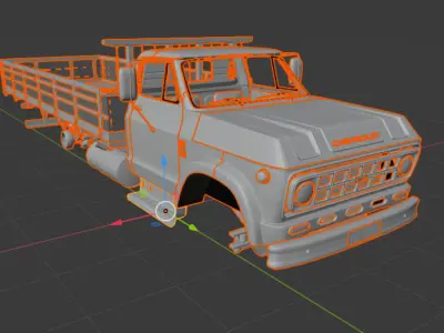 Truck old D60  chev 3D model