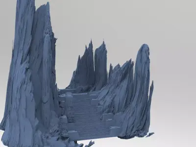 Mountain rocks path 3 3D model