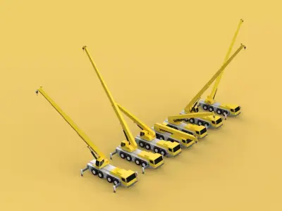 COMBINATION CONFIGURATION LIEBHERR LTM1070 LTM 1070 MOBILE CRANE 3D model